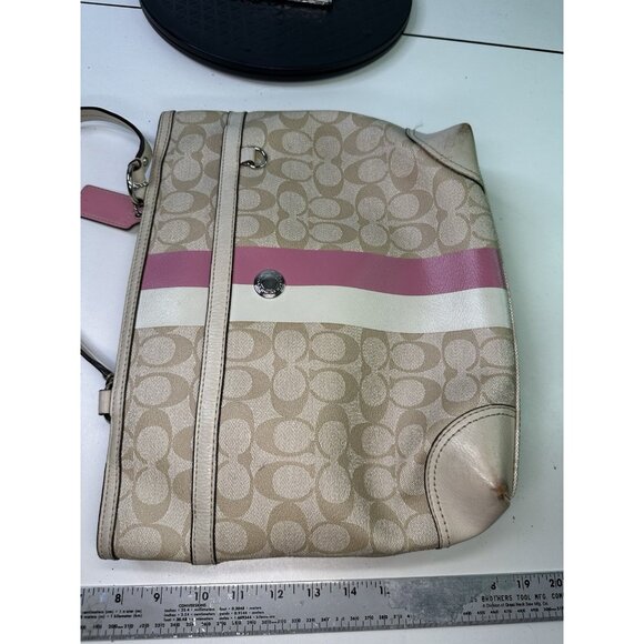 For Repair- Vintage COACH CHELSEA HERITAGE F14477 Leather Signature Tote Handbag - Picture 16 of 16